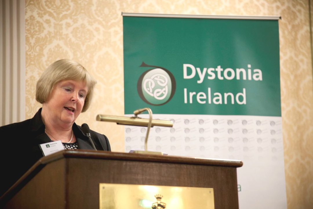 Maria Hickey Chairperson, Dystonia Ireland, speaking at the Dystonia ...