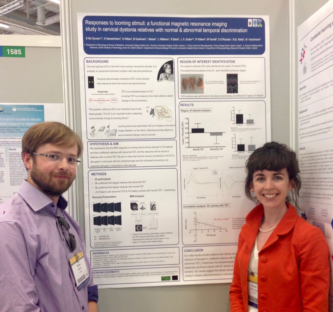 Owen Killian and Dr. Eavan McGovern with IDRG poster at MDS Berlin 2016