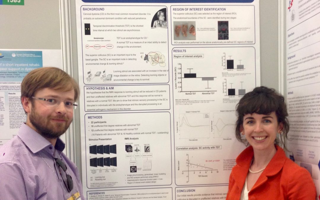 Owen Killian and Dr. Eavan McGovern with IDRG poster at MDS Berlin 2016