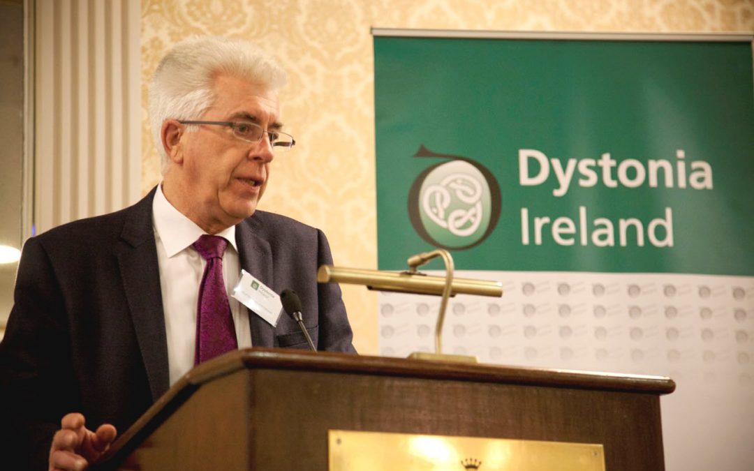 Professor Michael Hutchinson chairing the morning session at the Dystonia Ireland Conference: Meet the Experts